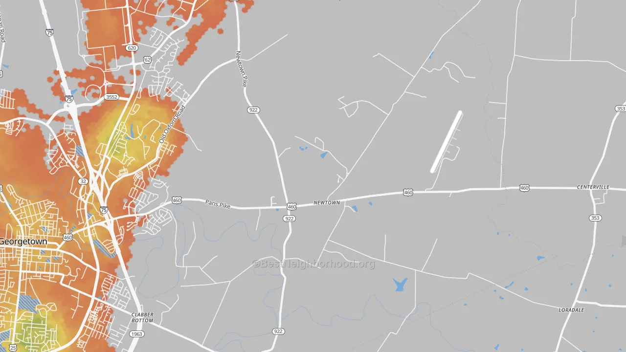 Bike Grade map of Newtown, KY