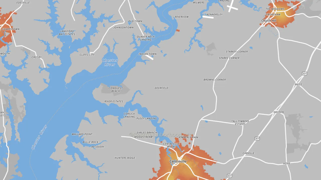 Bike Grade map of Newtown, MD