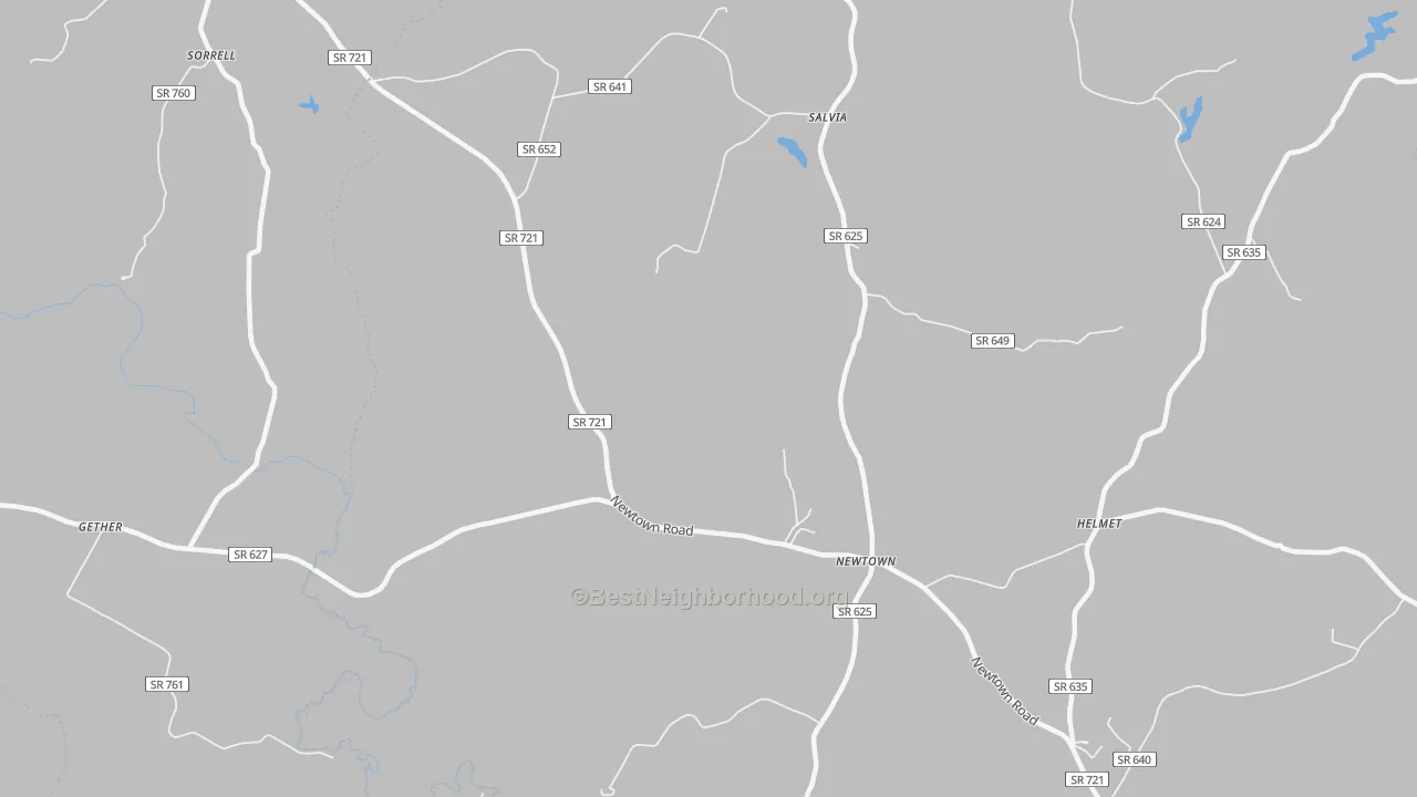 Bike Grade map of Newtown, VA