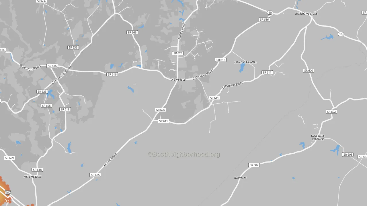 Bike Grade map of Newville, VA
