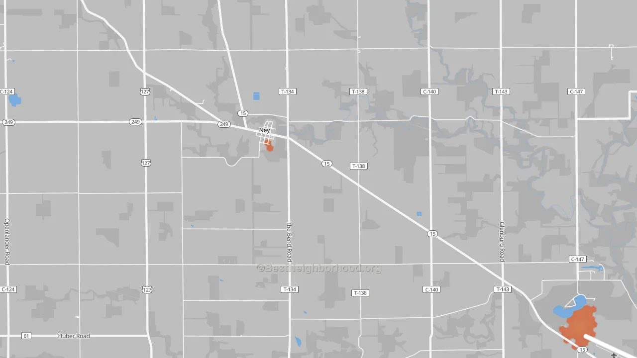 Bike Grade map of Ney, OH