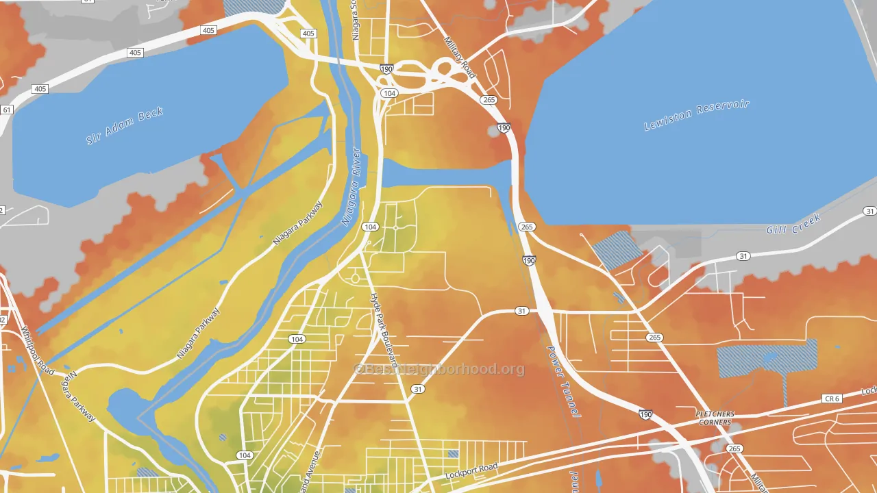Bike Grade map of Niagara University, NY