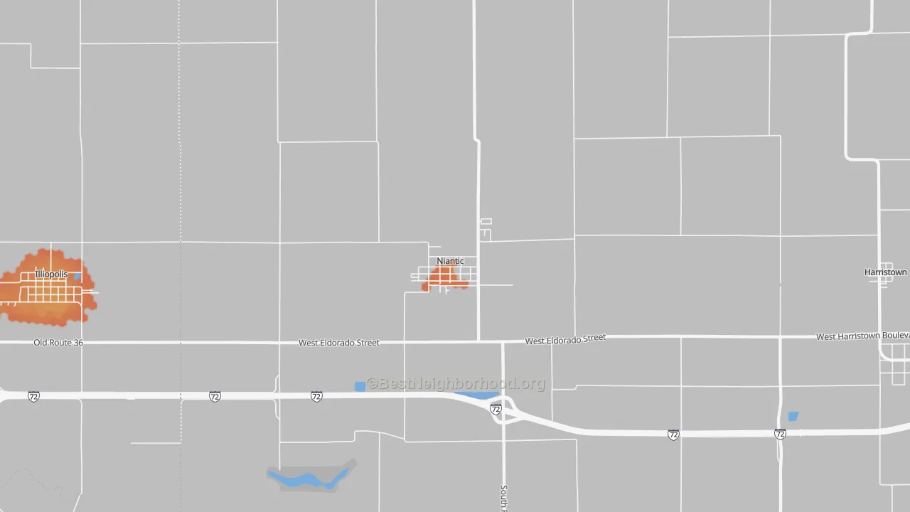 Bike Grade map of Niantic, IL