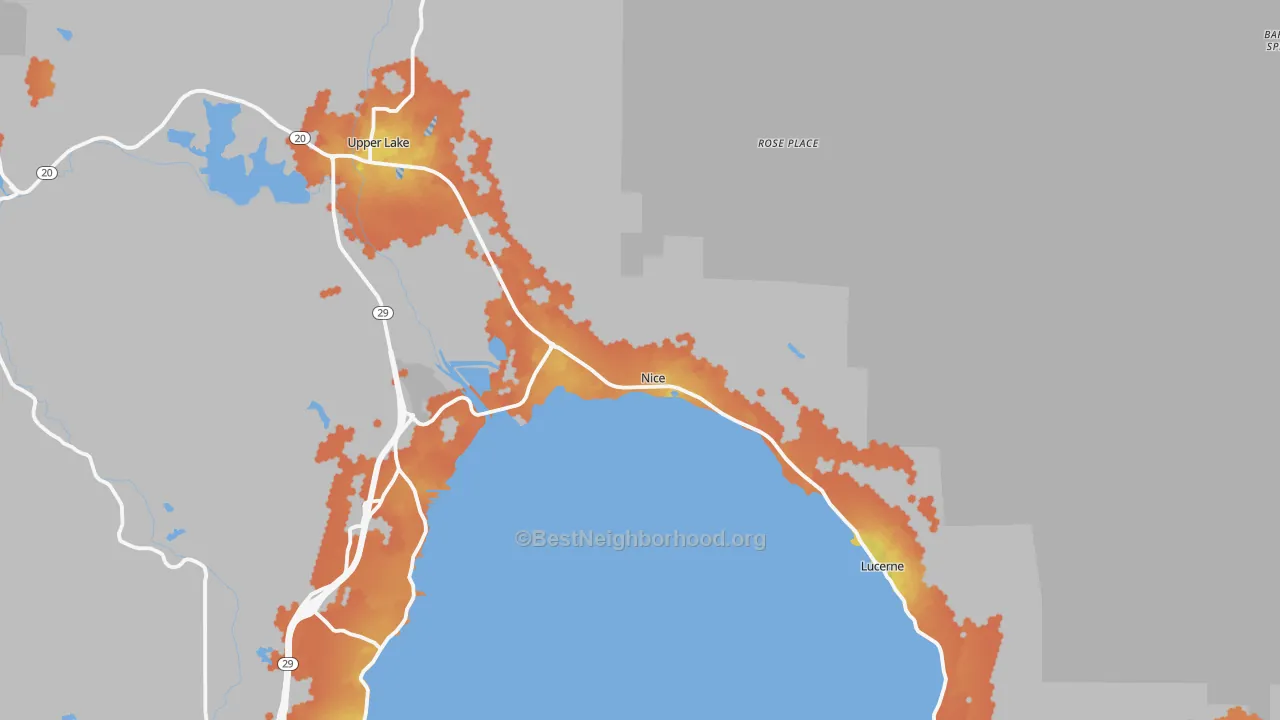 Bike Grade map of Nice, CA
