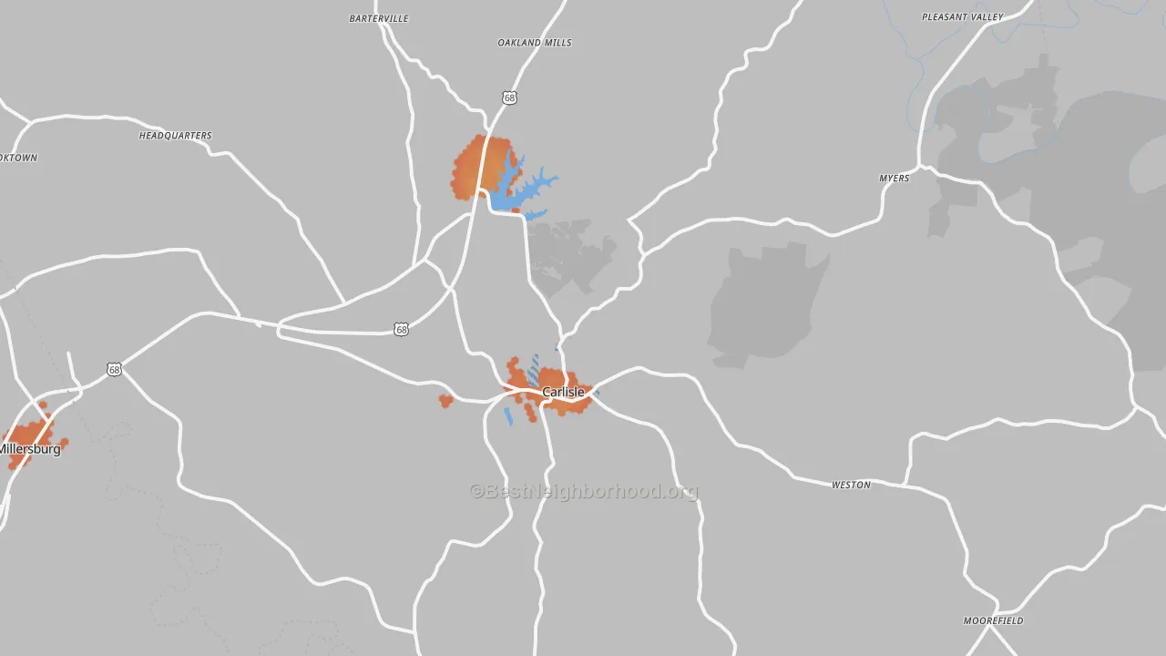 Bike Grade map of Nicholas County, KY