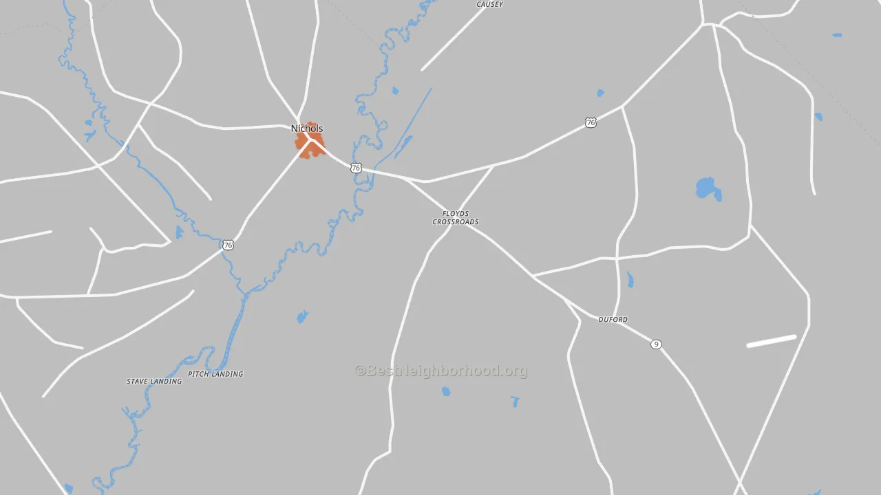Bike Grade map of Nichols, SC
