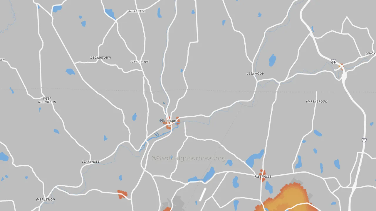 Bike Grade map of Nicholson, PA