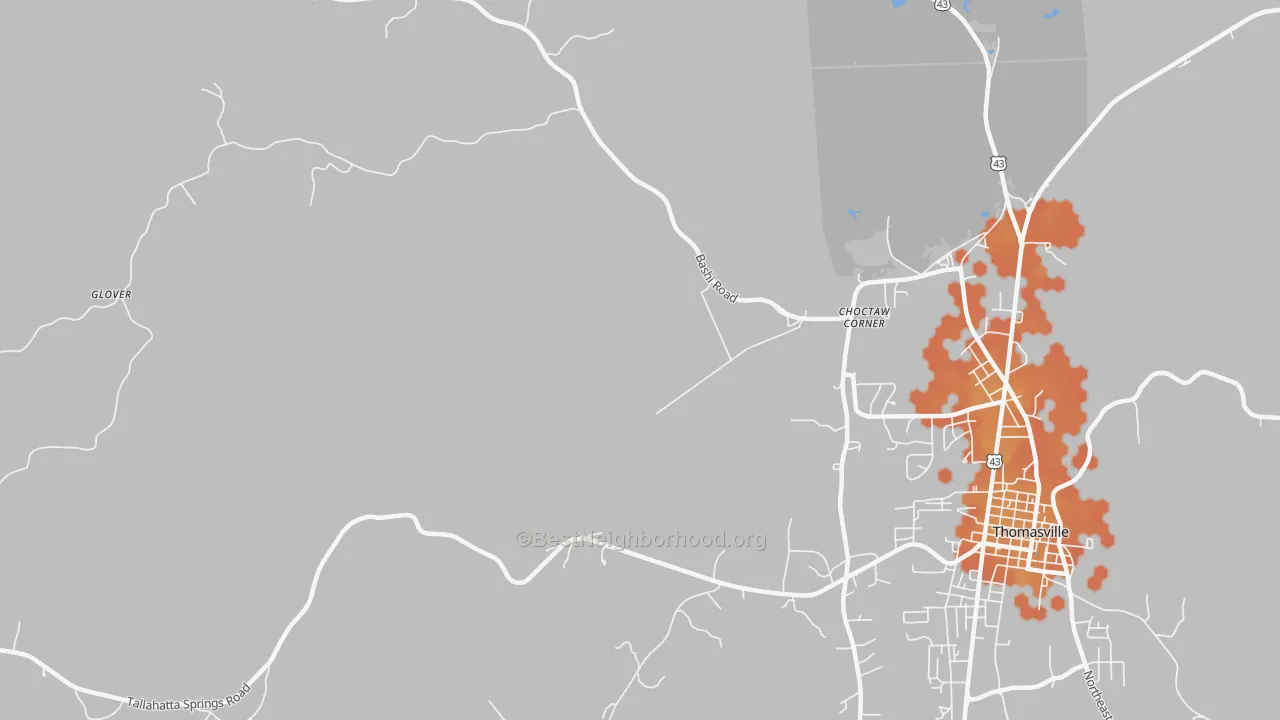 Bike Grade map of Nicholsville, AL