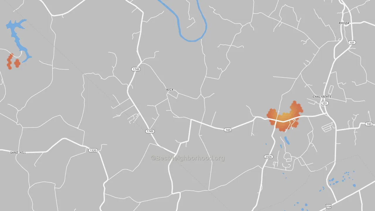Bike Grade map of Nick, KY