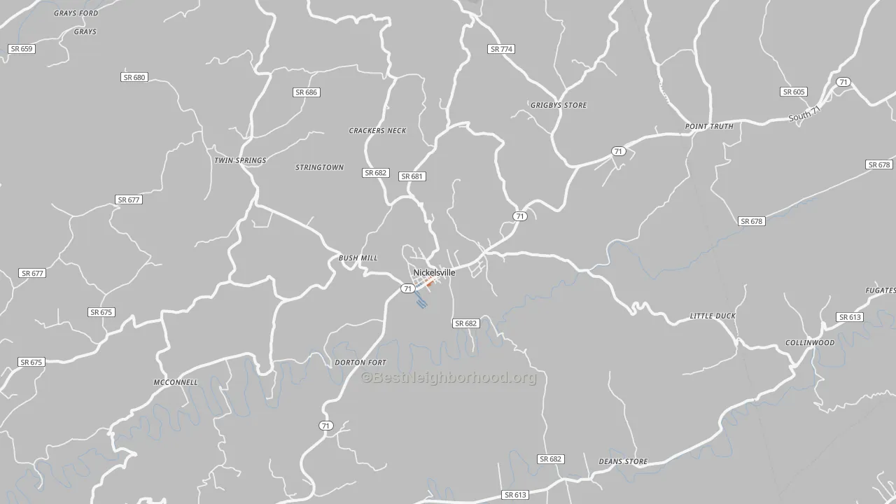 Bike Grade map of Nickelsville, VA