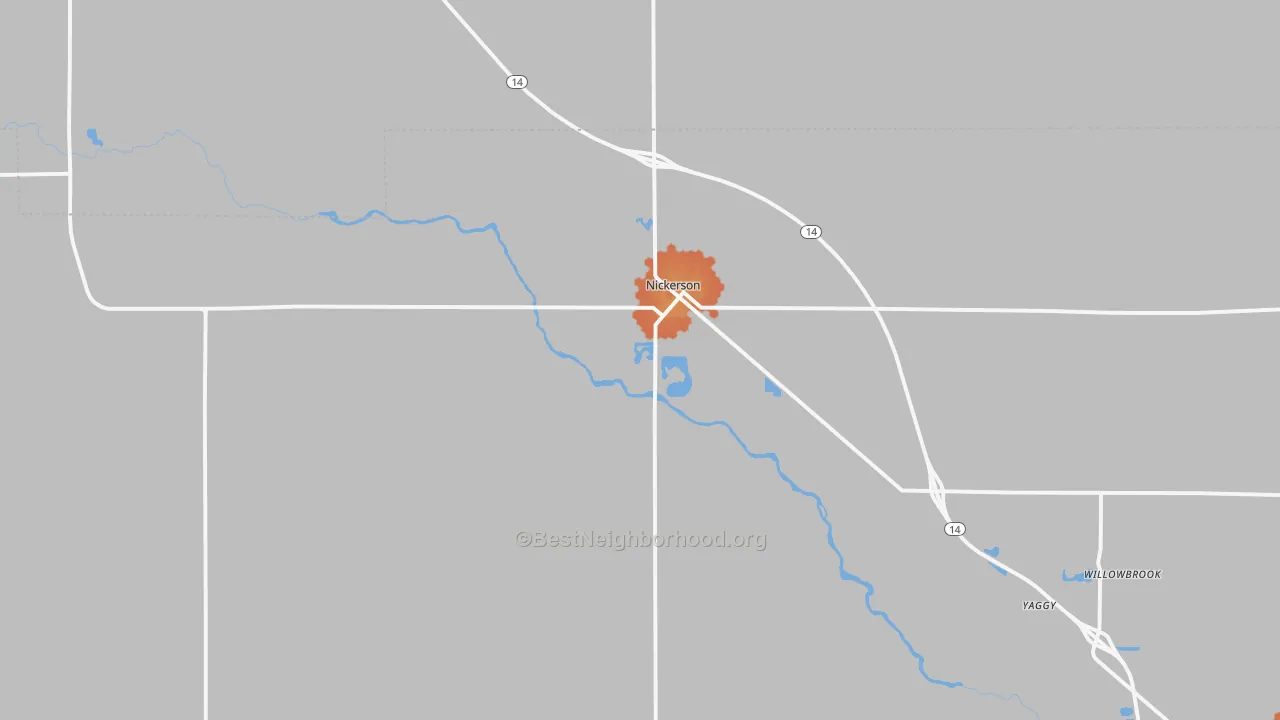 Bike Grade map of Nickerson, KS