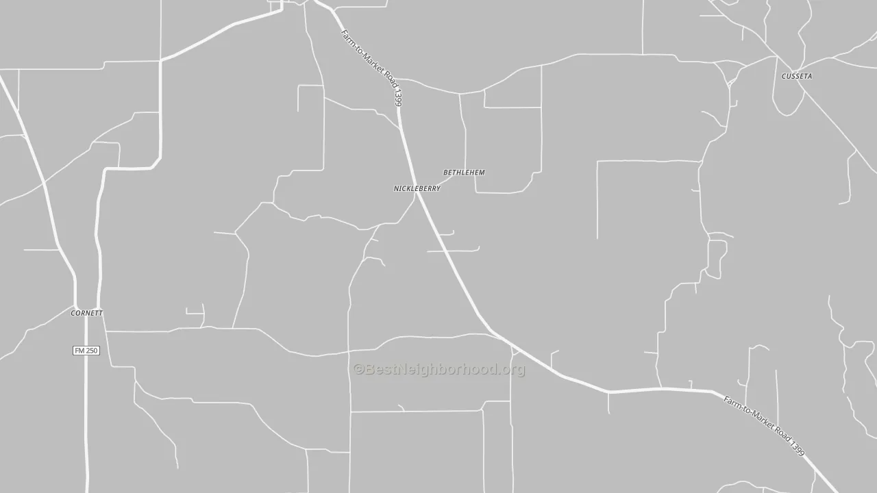 Bike Grade map of Nickleberry, TX