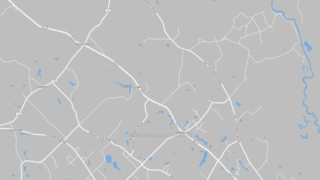 Bike Grade map of Nicklesville, GA