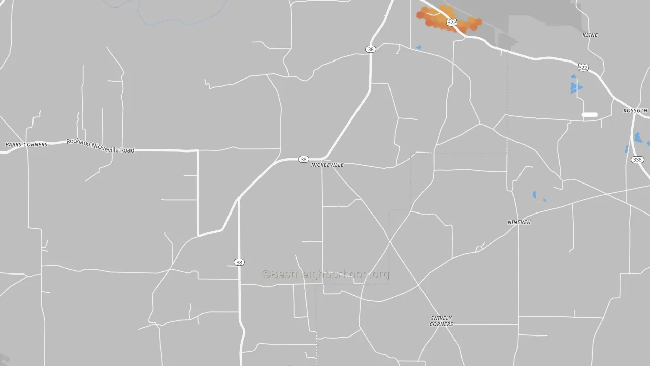 Bike Grade map of Nickleville, PA