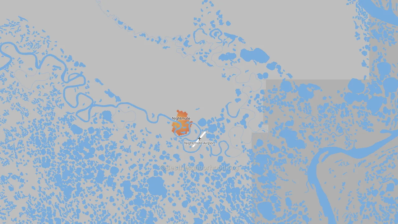 Bike Grade map of Nightmute, AK