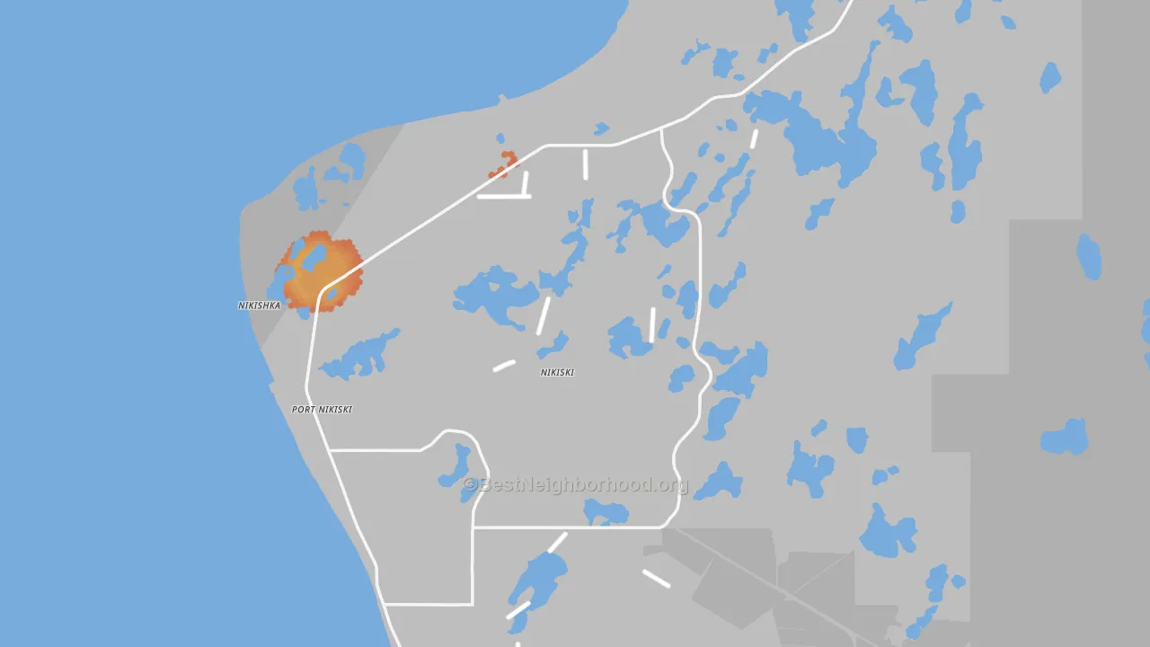 Bike Grade map of Nikiski, AK