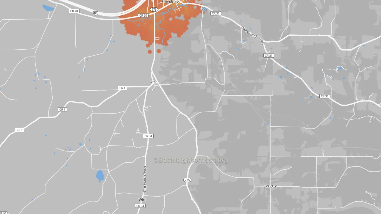 Bike Grade map of Nile, NY