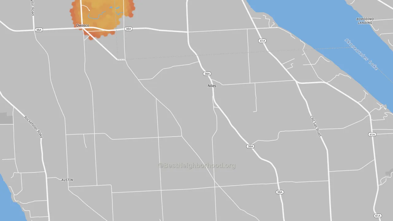 Bike Grade map of Niles, NY