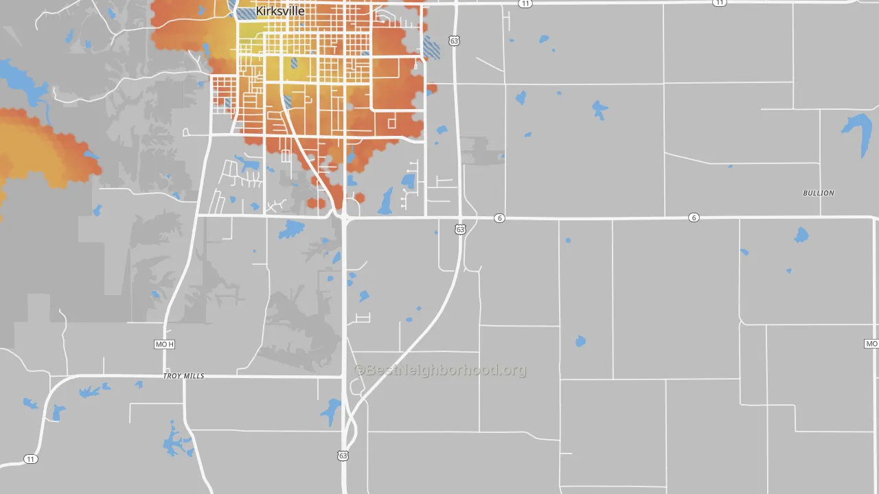 Bike Grade map of Nind, MO