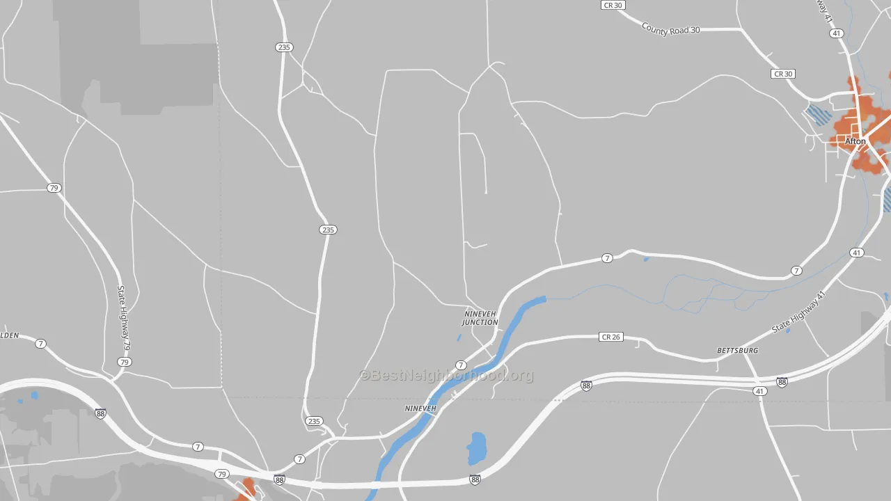 Bike Grade map of Nineveh Junction, NY