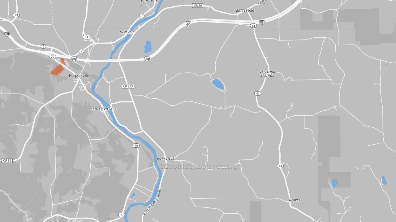 Bike Grade map of Nineveh, NY