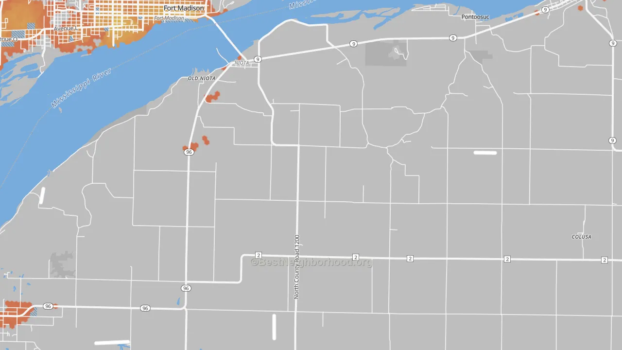 Bike Grade map of Niota, IL