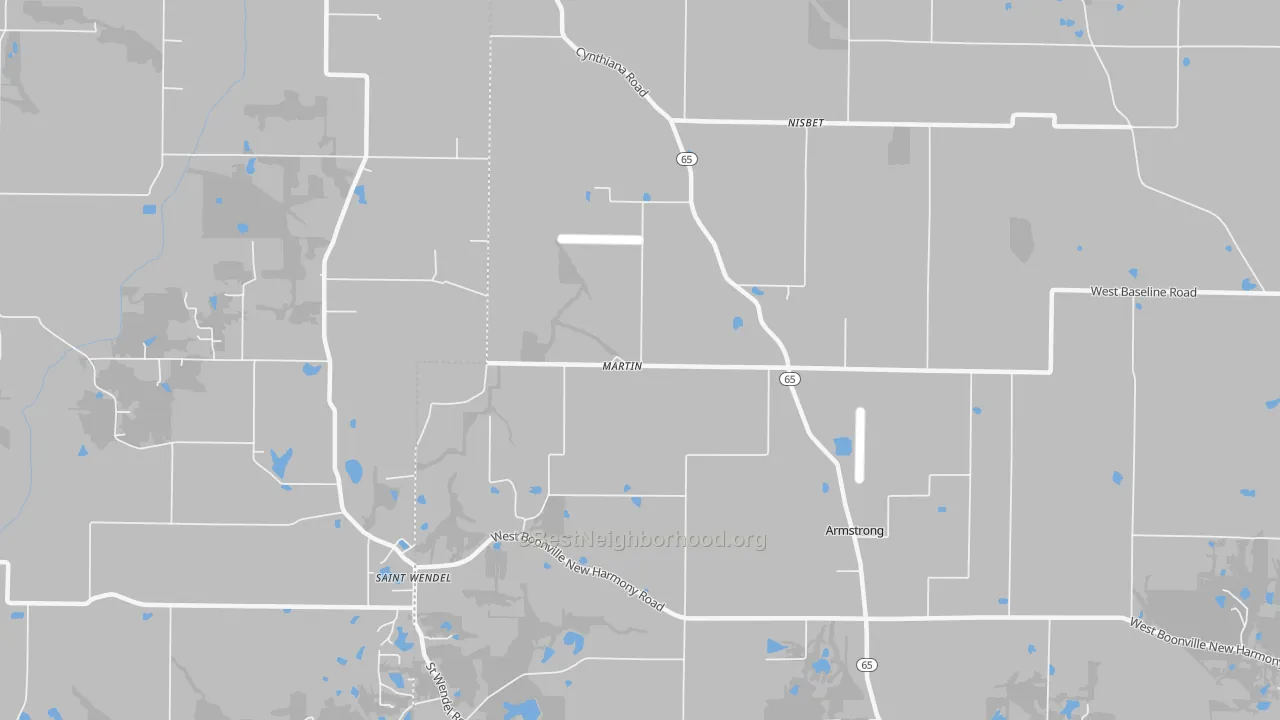 Bike Grade map of Nisbet, IN