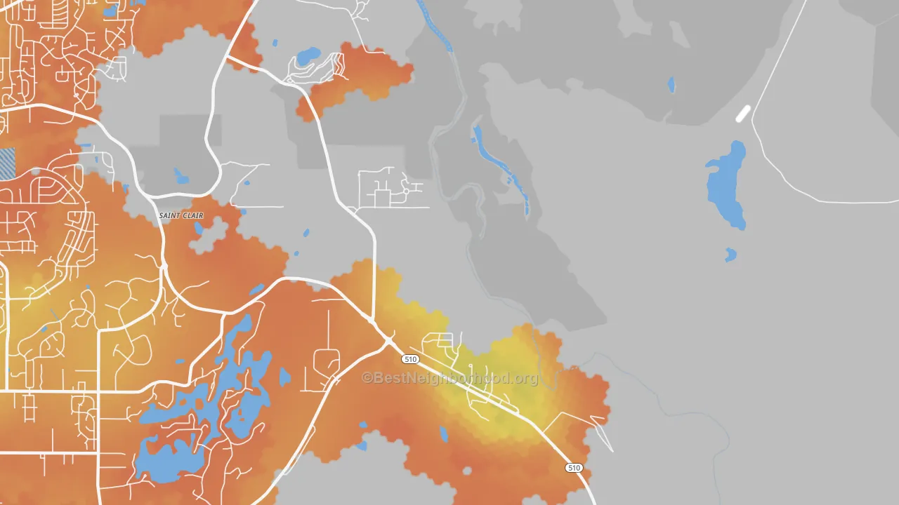 Bike Grade map of Nisqually Indian Community, WA