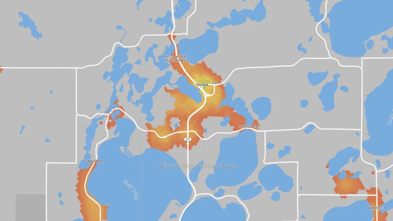 Bike Grade map of Nisswa, MN