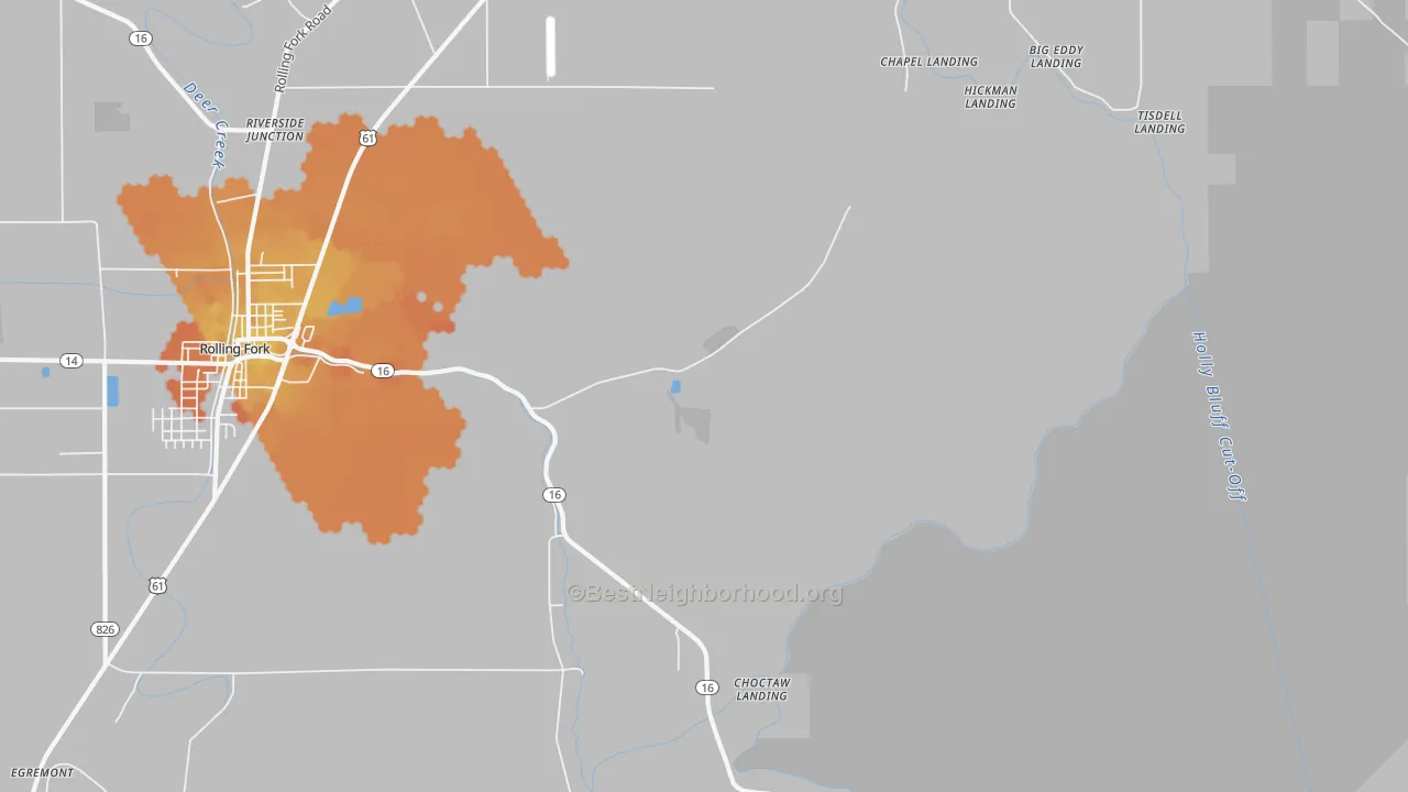Bike Grade map of Nitta Yuma, MS