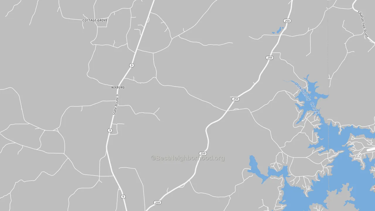 Bike Grade map of Nixburg, AL