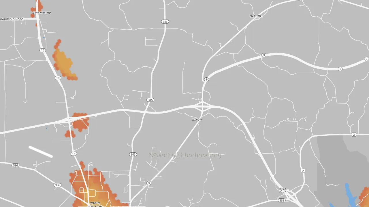 Bike Grade map of Nixon, MS