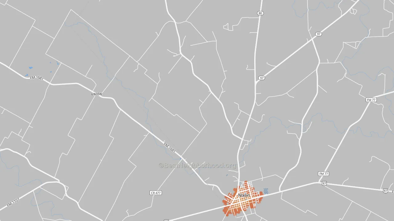 Bike Grade map of Nixon, TX