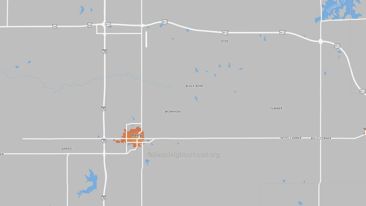 Bike Grade map of Noble County, OK