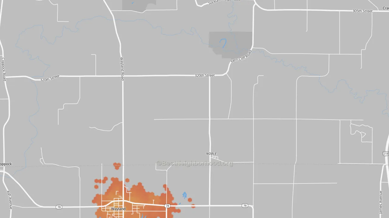 Bike Grade map of Noble, IA
