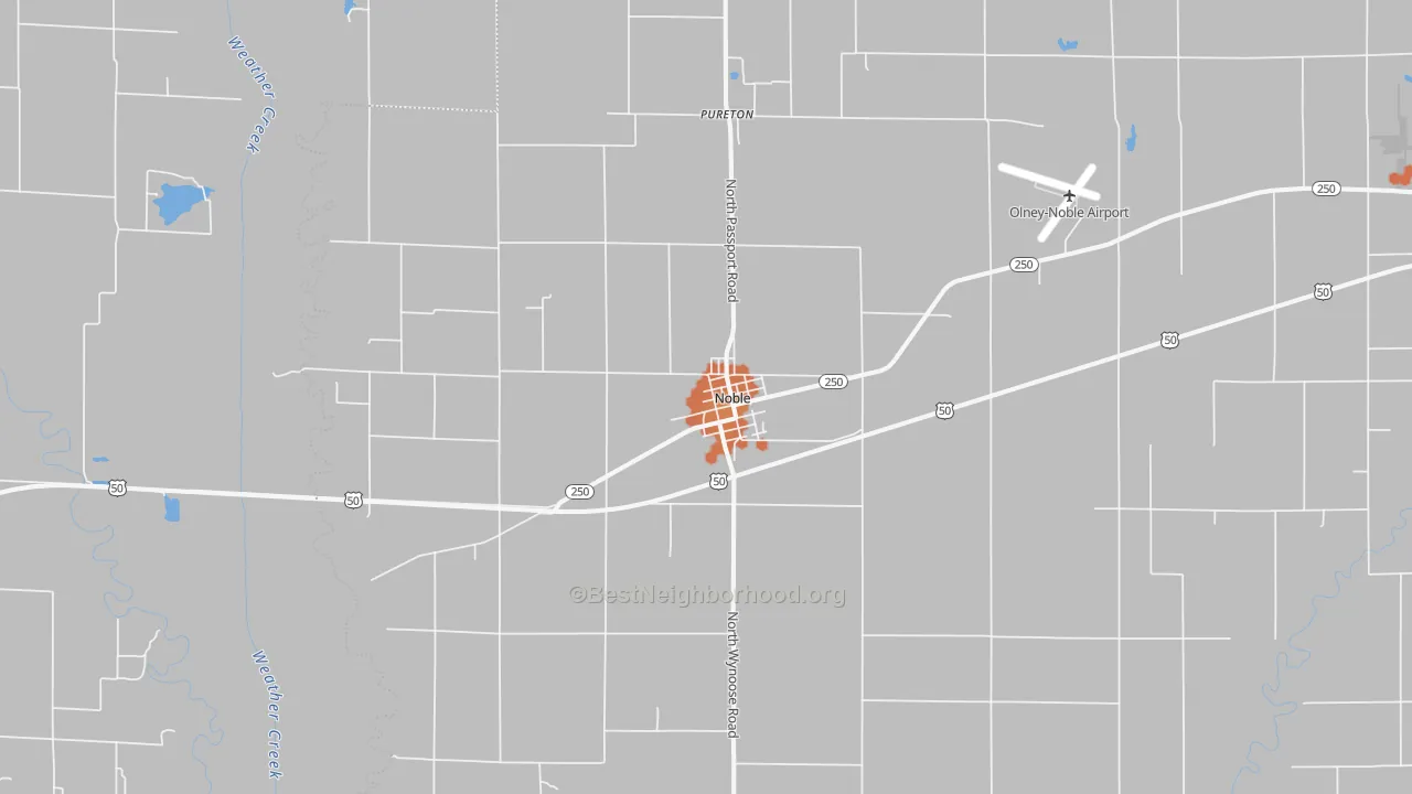 Bike Grade map of Noble, IL