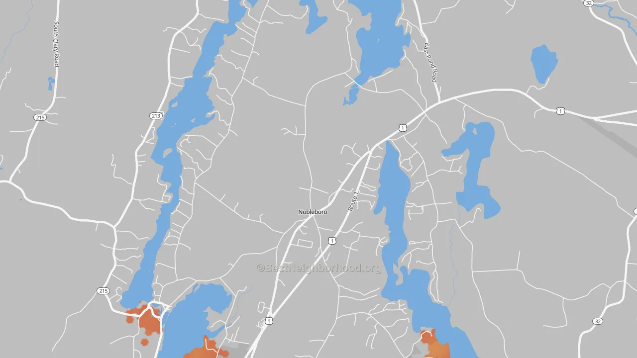 Bike Grade map of Nobleboro, ME
