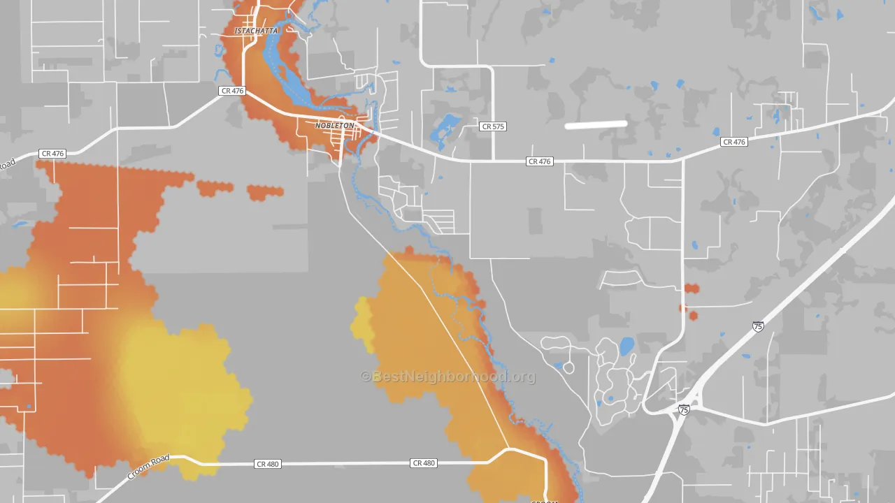 Bike Grade map of Nobleton, FL