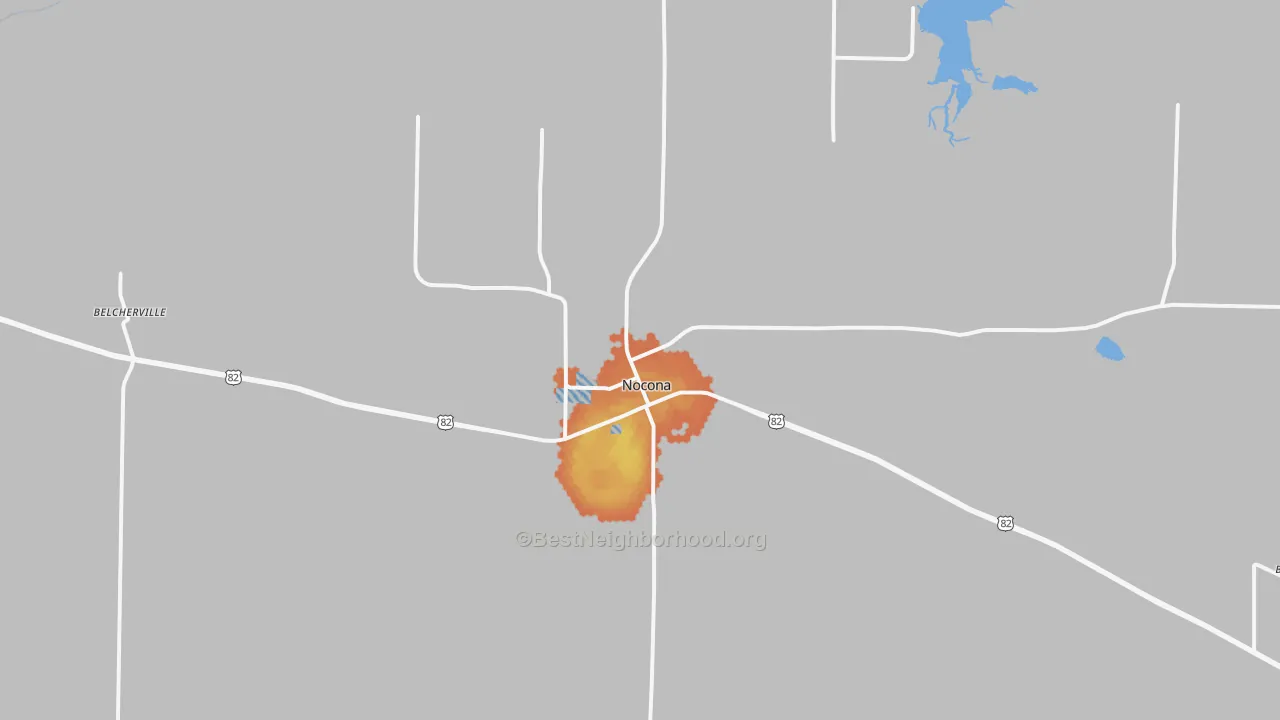 Bike Grade map of Nocona, TX