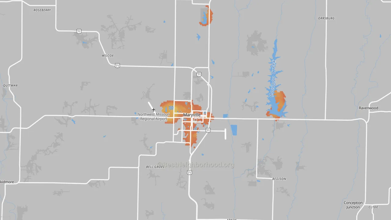 Bike Grade map of Nodaway County, MO