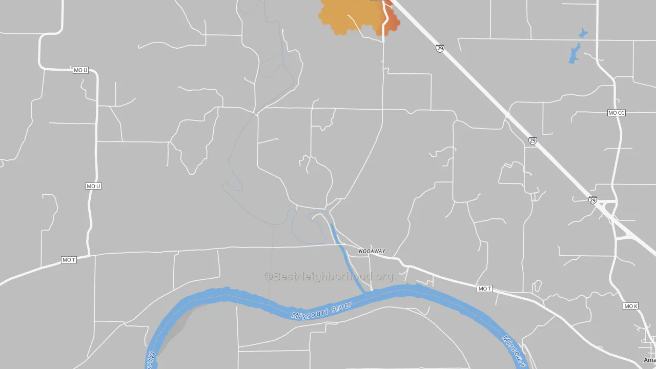 Bike Grade map of Nodaway, MO