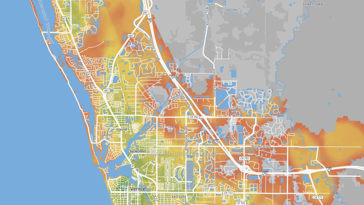 Bike Grade map of Nokomis, FL