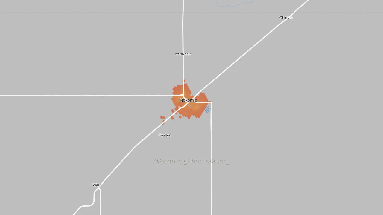 Bike Grade map of Nokomis, IL
