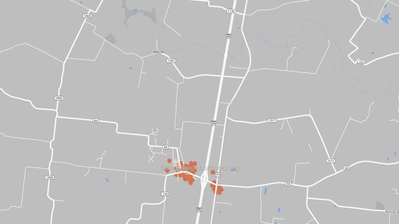 Bike Grade map of Nolin, KY