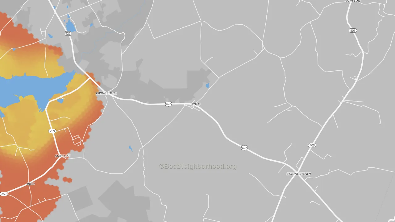 Bike Grade map of Nolo, PA