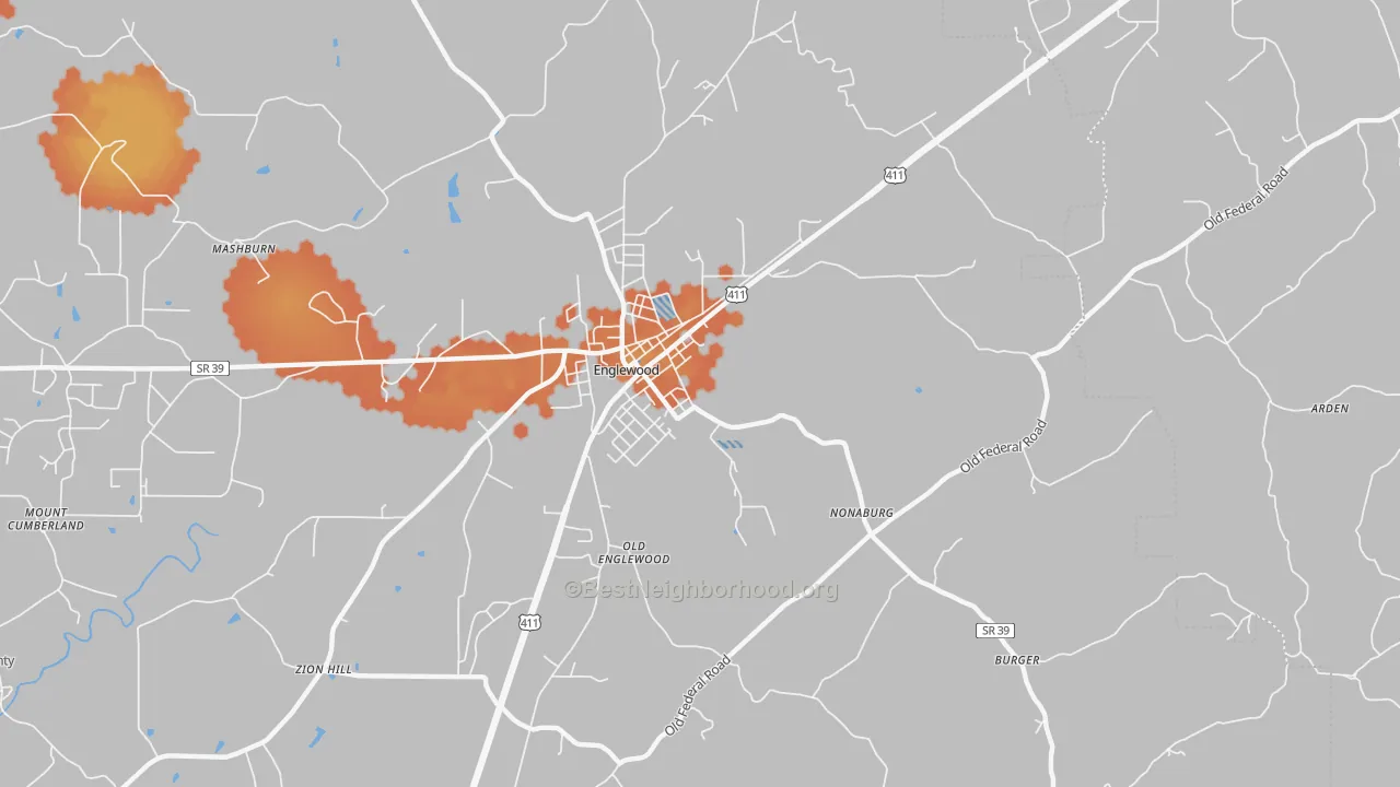 Bike Grade map of Nonaburg, TN