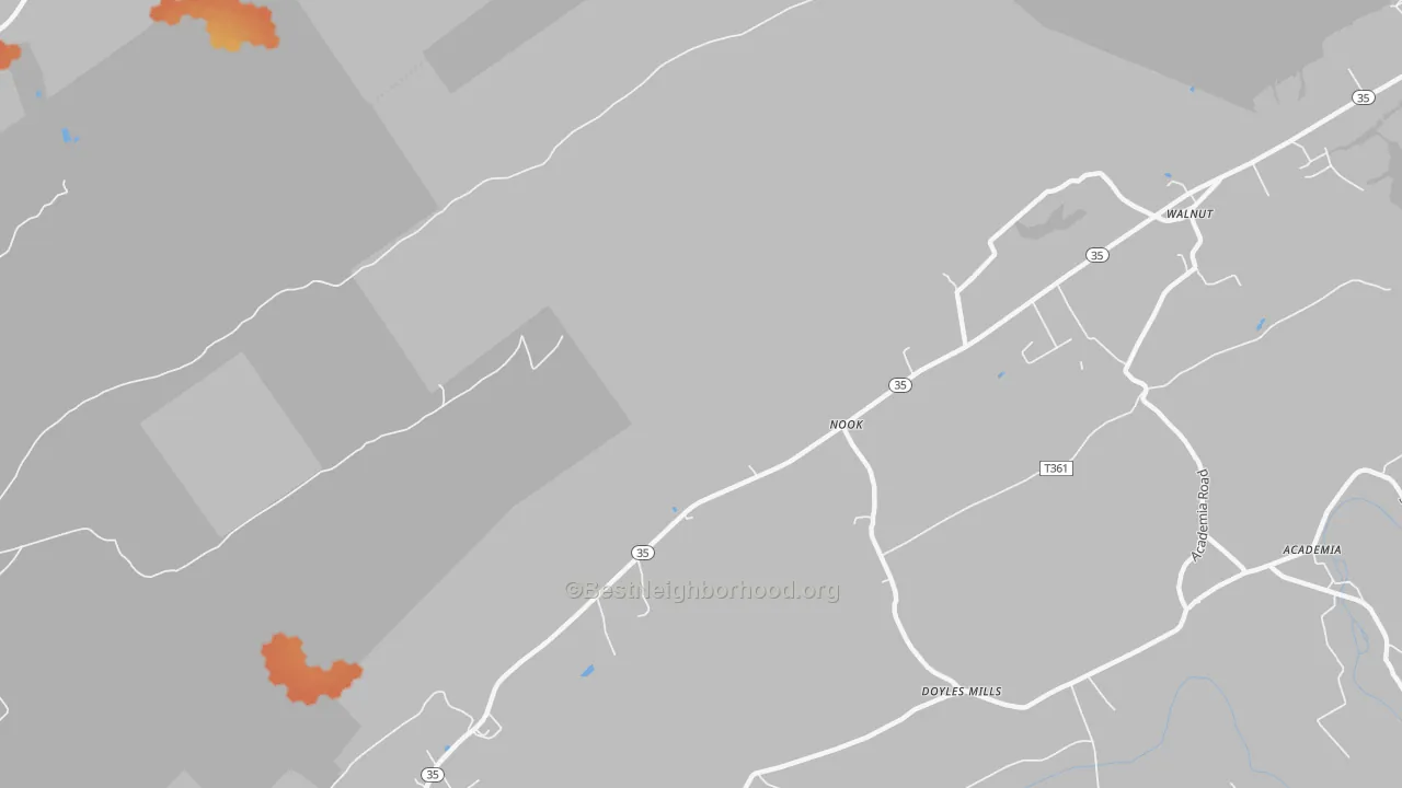 Bike Grade map of Nook, PA