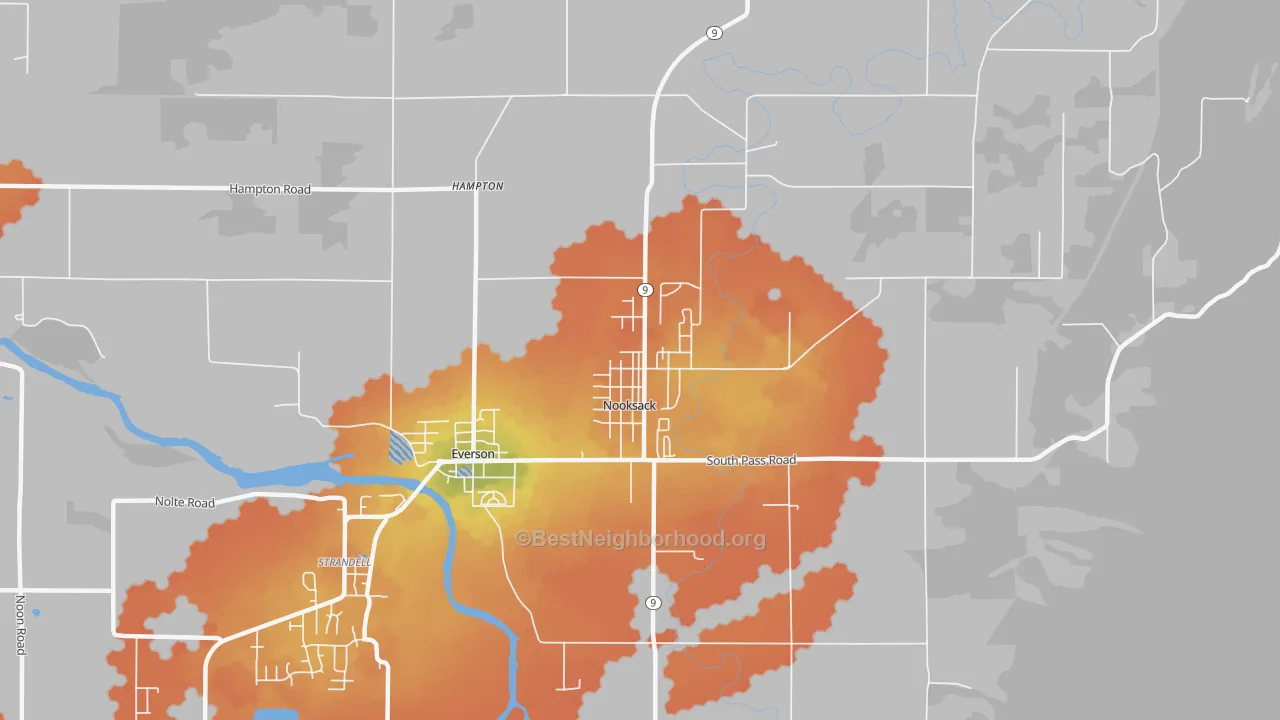 Bike Grade map of Nooksack, WA