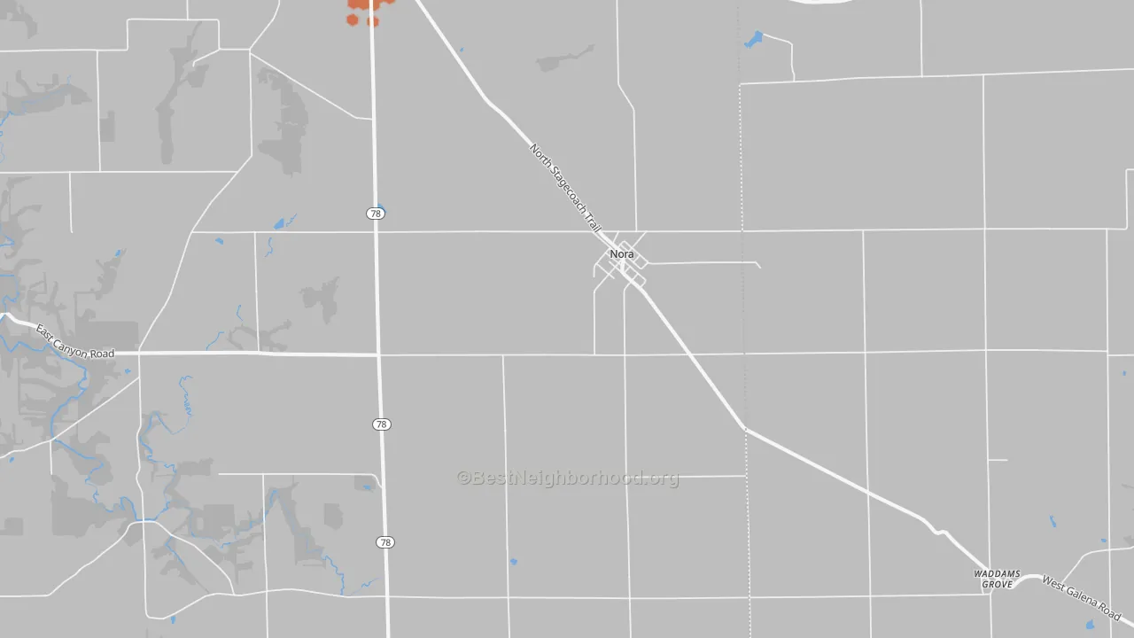 Bike Grade map of Nora, IL