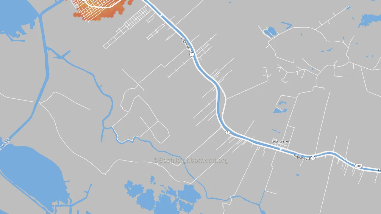 Bike Grade map of Norah, LA